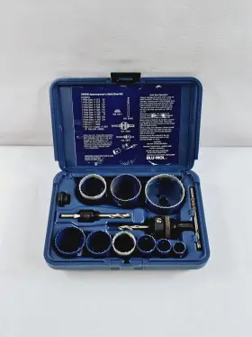 9596 Blu-mol #9596 Journeymans Hole Saw Kit 13 Piece Set Complete Vtg Rare