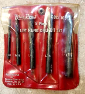 Dbls-105 Blue Point Blue-point By Snap-on 5-piece Dbls 105 Left Hand Drill Bit Set 1/8 Inch -11/32 Usa