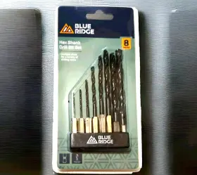 Br9204u Blue Ridge 8pc Hex Shank Drill Bit Set Multiple Sizes Black-oxide Coat