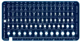 Fnm92-b Bonewrightbrand Holistic Drill Bit Gauge - 3 Gauges In One