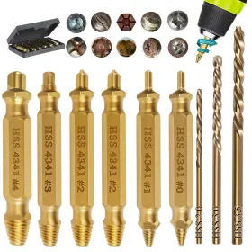 4341hss Bornpye 768383100693 9-pieces Screw Extractor Set #4341hss Ez Out Bolt Kit And #6
