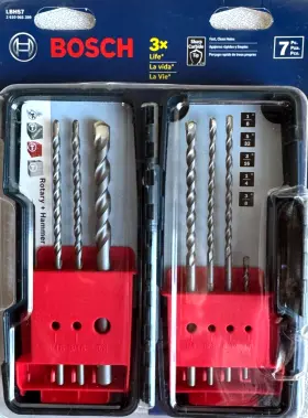 Lbhs7 Bosch 000346450552 - 7-piece Carbide Rotary Hammer Drill Masonry Bit Set In Case