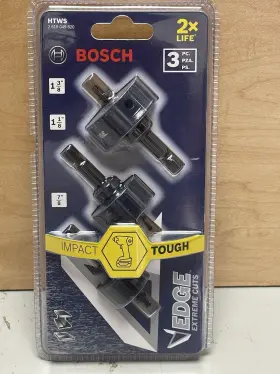 2526465 Bosch Edge Impact Tough 3 Pc Bi-metal Hole Saw Set For 7/8 Inch 1 1/8 3/8