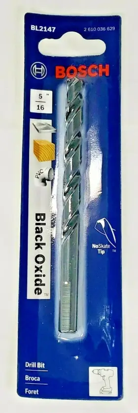 Bl2147 Bosch Black Oxide Drill Bit 5/16 Inch No Skate Tip