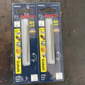 Co2134 Bosch Lot Of 2 7/64 Inch X 2-5/8 L Cobalt Drill Bit