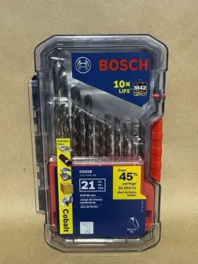 Co21b Bosch 21-piece Cobalt M42 Metal Drill Bit Set With Case