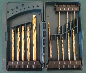 Go21 Bosch Drill Bit Set Gold Oxide Used With Case 14 Pieces