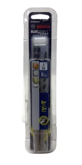 Azp025056 Bosch Hcbg0405t 3/16 Inch X 4 6 Bluegranite Turbo Carbide Bit -