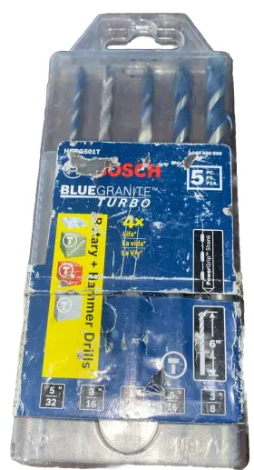 Hcbg501t Bosch Blue Granite Turbo 5 Pc Set Of Rotary And Hammer Drills