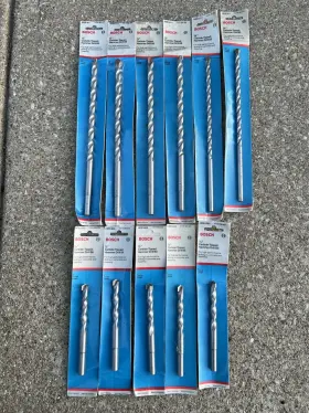 Hdb1611 Bosch Carbide Tipped Hammer Drill Bits Lot Of 11 New 3/8 Inch And 1/2 6 12