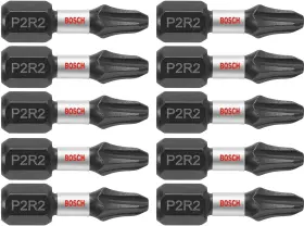 Itp2r21b Bosch 10-pack 1 Inch Phillips/square #2 Impact Tough Screwdriving Insert