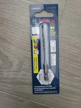 Lbhx001 Bosch Lot Of 4 1/8 Inch X 3 Impact Tough High-speed Steel Masonry Bits New