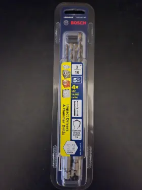 Lbhx0035 Bosch Hammer Drill Bits 3/16 Inch 4xlife New
