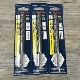 Lbhx008 Bosch Lot Of 3 Impact Tough 6 Inch High-speed Steel Masonry Drill Bit 3/8
