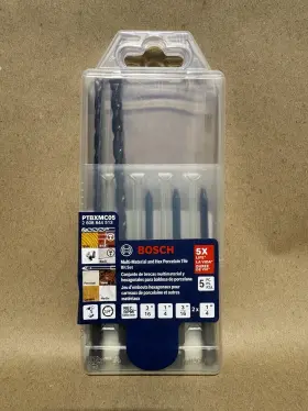 Ptbxmc05 Bosch 5 Pc. Porcelain Tile And Multi-material Drill Bit Set