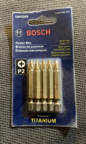 Tdp2205 Bosch Nip P2 Titanium Power 2 Inch Screwdriver Bits #2 - 1 Pack Of 5