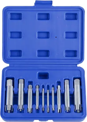 9gd1770-fba Brand Leontool 10 Pcs Tap Extractor Set 3/4 Flute Broken Head Screw Remover Stripped Silver