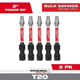 48-32-4684 Branded Shockwave Torx #20 2 Inch Impact Duty Steel Screwdriver Bit 5-pack