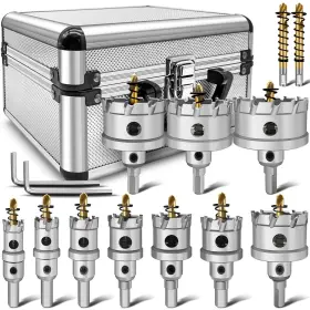 Branded 744110723366 Tct 14 Pcs Carbide Hole Saw Kit For Hard Metal Heavy Duty Tungsten