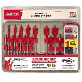 Dsp2960-s14pd Branded Diablo High Speed Steel Spade Bit Set With Pouch 14-piece Free Ship New