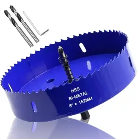 Hao01629 Branded 6 Inch 152mm Hole Saw 1 1/4 Cutting Depth Hss Bi-metal Cutter With