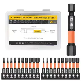 Hd1sf-4acbs00 Branded Impact Hex Head Allen Drill Bit Set Magnetic Tips Tool-20pcs Phosphate Coated