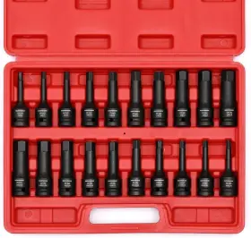 Mt058 Branded Premium 1/2 Inch Drive Chrome Molybdenum Impact Bit Set - 20 Cr-mo Sockets