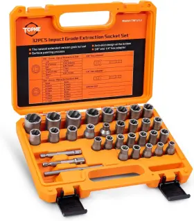 Tm1212 Branded 32-piece Bolt Extractor Kit For Stripped Rusted And Rounded-off Fasteners