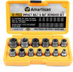 Branded01 313043184195 Impact Bolt Extractor Tool 13pc Nut Removal Socket Set