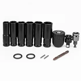 Branded01 313050248231 14 Pcs Set Electric Impact Wrench Socket Adapter Kit Drill Chuck Drive