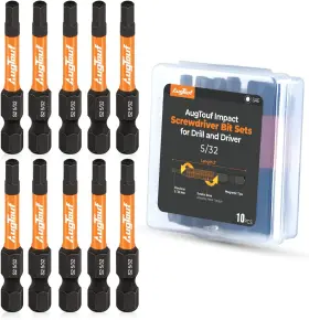 Branded01 313114170119 5/32 Inch Impact Hex Bits Set 10pcs 1/4 Hex-shank Allen Wrench Drill Bit Steel