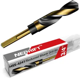 4241 Branded01 445029431429 3/4 Inch Hss Drill Bit Reduced Shank 1/2 Black Gold For Metal High Speed Steel
