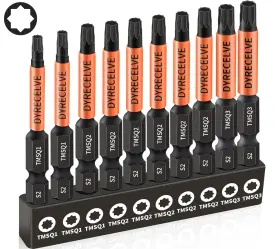 Branded01 445050033043 10-pack 8 Point Star Bit - Professional Torx Magnetic Heads And Hex S