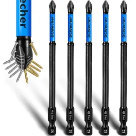 Branded01 711181935325 6 Inch Long Phillips Head Drill And Screwdriver Bits 5 Pack 2 Impact Driver