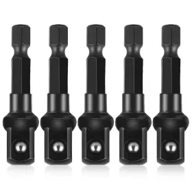 L2lfbnug Bremorou 620732 1 3/8 Adapter For Impact Driver 5pcs Black Drill Socket 1/4 3/8x50mm