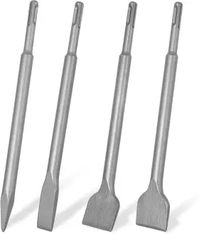 Buhobha 768399968522 Sds Plus Chisel Set - 4-piece Heavy-duty Bits For Hammer Drill Include