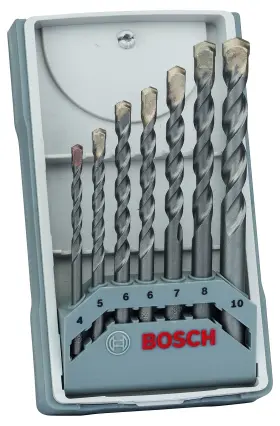 2607017082 C & J Direct Gmbh Co. Kg Bosch 7 Piece Concrete -set Inch Cyl-3 4-10mm Long Length Drill Bits