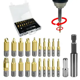 C&t 701871479246 22-piece Titanium Damaged Screw Extractor Set Stripped Kit