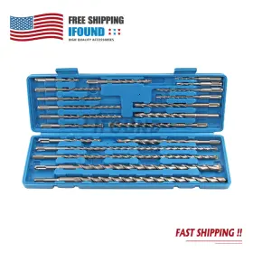 Ne0106 Cahuczlhoz 20pcs Sds Plus Rotary Hammer Drill Bit Set Carbide Tip Masonry Concrete Tool Kit