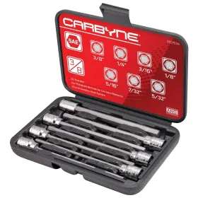 Carbyne 732030918795 Sae Extra Long Hex Allen Bit Socket Set - 7 Pieces 1/8 Inch To 3/8 S