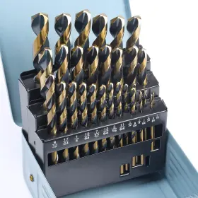 Hsd913 Caroller 29pcs Cobalt Drill Bit Set 135 Degree Tip High Speed Steel With Black And Go