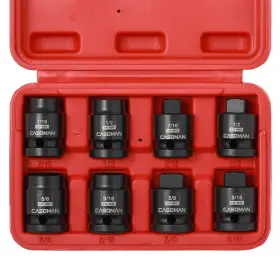 Cs236 Casoman 8pcs 1/2-inch Drive Pipe Plug Socket Set Cr-mo Sae Male/female