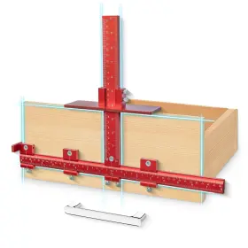 Cenfeitool 769029287990 Upgraded Thickened Cabinet Hardware Handle Jig 50% Thicker 16inch Red