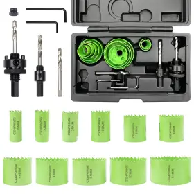 Cf-hs15p19 Cenforge Cf-hs15p19/68m Bi-metal Hole Saw Kit Holesaw Set With 3/4 Inch To 2-1/2 19-64mm Blades