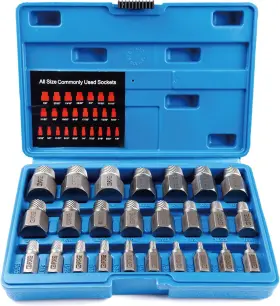 Cf9965 Cenforge 25-piece Screw Extractor Set Hex Head Multi-spline Easy Out Bolt