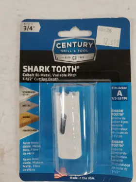 05212 Century Drill And Tool Shark Tooth Cobalt Bi Metal Variable Pitch 1 1/2 Inch Cut Depth
