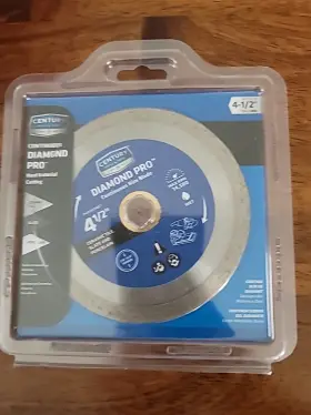 75457 Century Drill And Tool Diamond Pro 4-1/2 Inch Continuous Rim Blade Wet