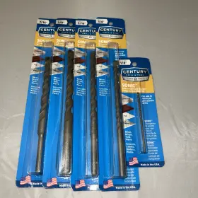 Century Drill And Tool 86928 5pcs Masonry Bit Lot 7/16 3/8 5/16 1/4 1/8