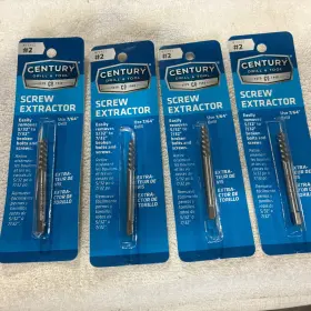 73402 Century Drill And Tool Co. 4x Centure #2 Screw Extractor Easill Removes 5/32ftft To 7/32ftft