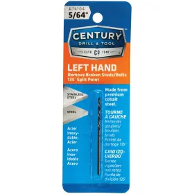 74104 Century Drill & Tool And 5/64 Inch X 2 Cobalt Steel 1 L. Flute Left Hand Stub
